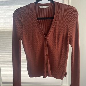 Abercrombie & Fitch Women's Ribbed Cardigan - Rust